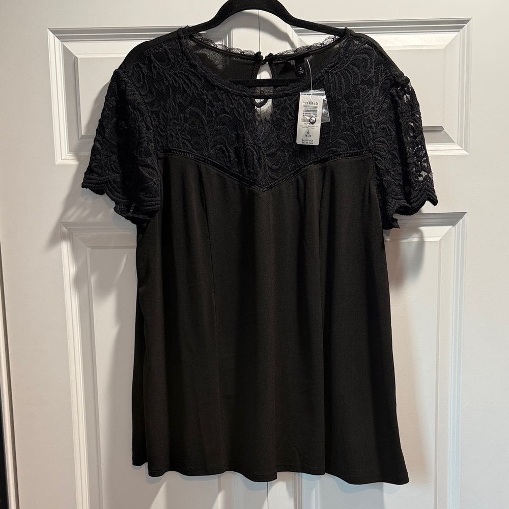 Torrid Elegant Black Lace Top. Brand new with tags.